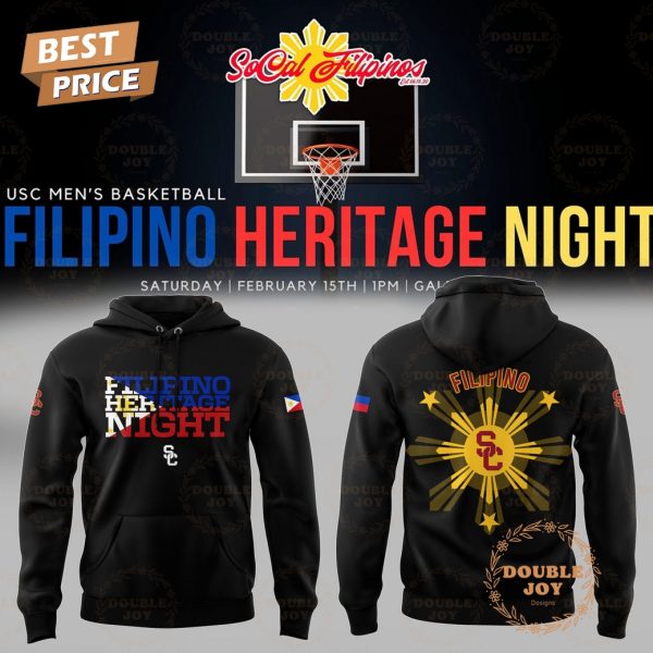 USC Trojans Men’s Basketball NCAA Filipino Heritage Night Black Limited Edition Hoodie