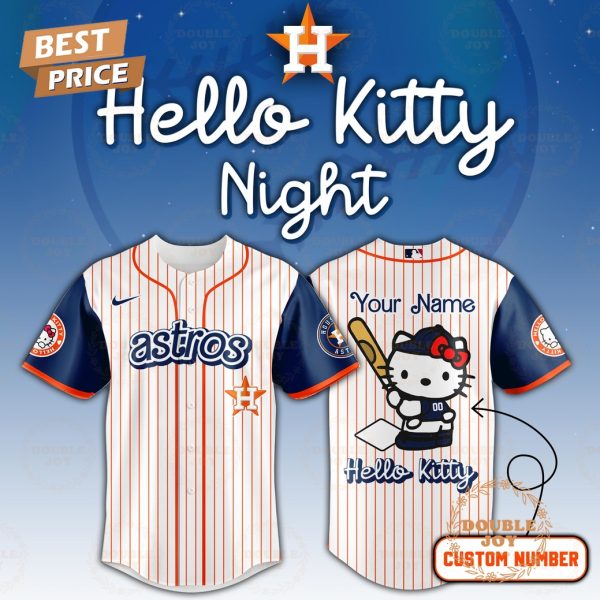 2025 Houston Astros MLB Hello Kitty Night Custom Name Limited Edition Baseball Jersey