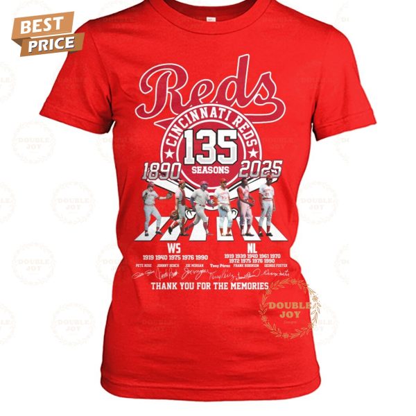 Cincinnati Reds 135 Seasons 1890-2025 Thank You For The Memories Limited Edition T-Shirt