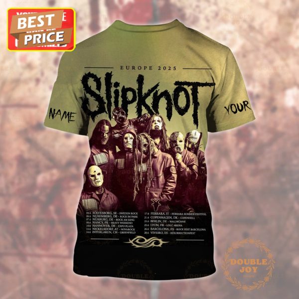 Slipknot Europe 2025 Custom Name Limited Edition T-Shirt, Hoodie