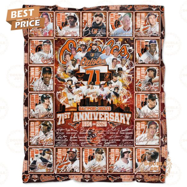 Baltimore Orioles MLB 71st Anniversary 1954-2025 Limited Edition Fleece Blanket