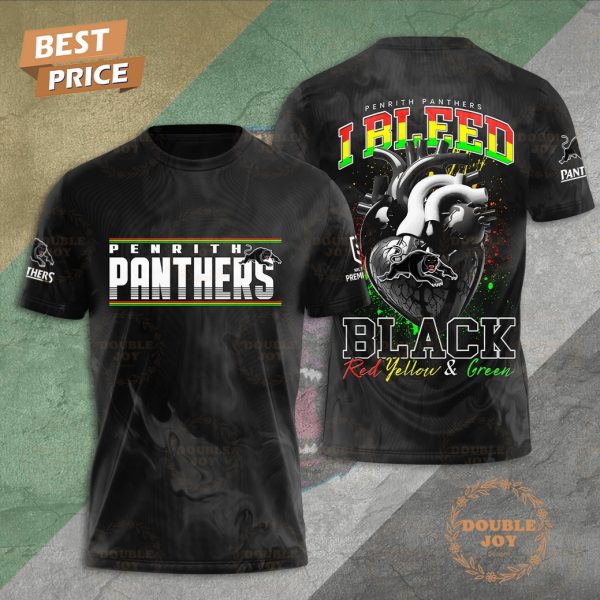 Penrith Panthers NRL I Bleed Black Red Yellow And Green Limited Edition T-Shirt, Hoodie