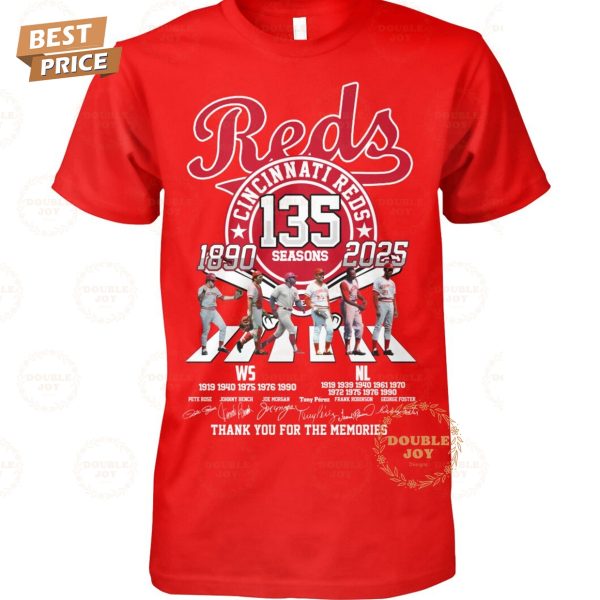 Cincinnati Reds 135 Seasons 1890-2025 Thank You For The Memories Limited Edition T-Shirt