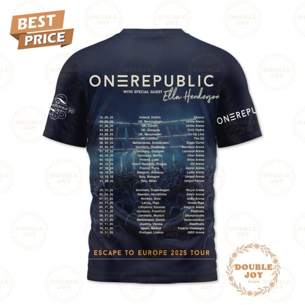 OneRepublic Escape To Europe 2025 Tour Limited Edition T-Shirt, Hoodie