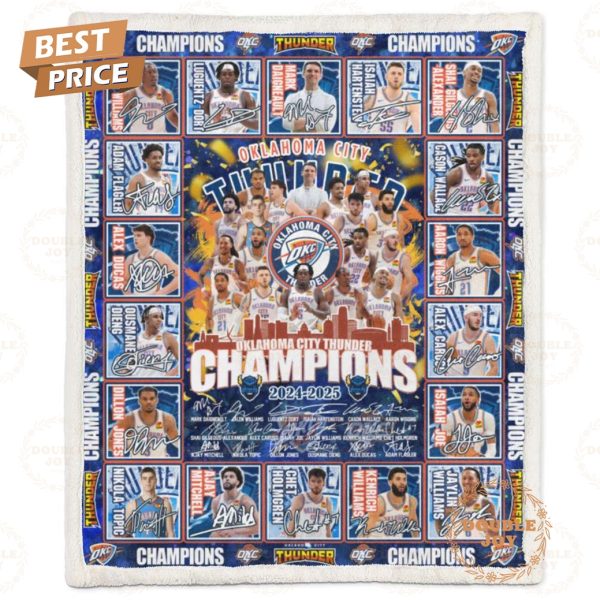 Oklahoma City Thunder NBA Champions 2024-2025 Limited Edition Fleece Blanket