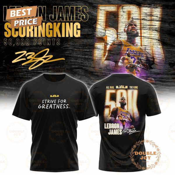 All Hail The King LeBron James x Los Angeles Lakers NBA Scoringking 50,000 Points Limited Edition T-Shirt, Hoodie