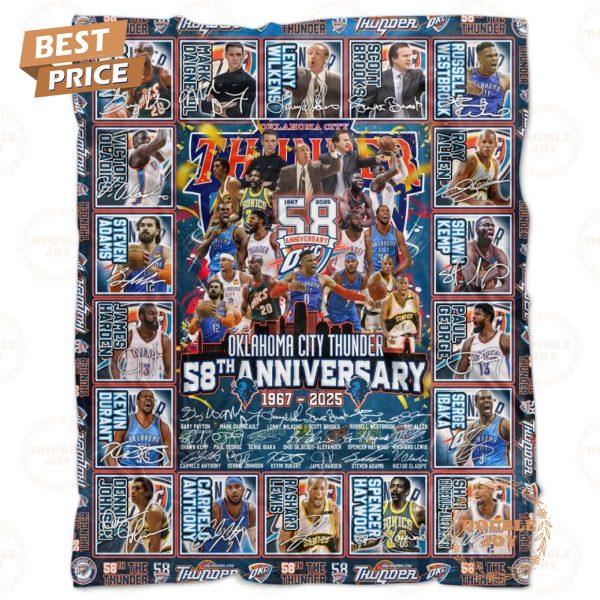 Oklahoma City Thunder NBA 58th Anniversary 1967-2025 Limited Edition Fleece Blanket