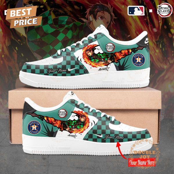 Houston Astros MLB x Tanjiro Demon Slayer Custom Name Limited Edition Air Force 1 Sneakers