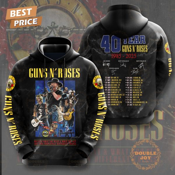 40 Year Guns N’ Roses 1985-2025 Special Edition T-Shirt, Hoodie