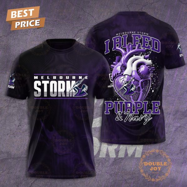 Melbourne Storm NRL I Bleed Purple And Navy Limited Edition T-Shirt, Hoodie