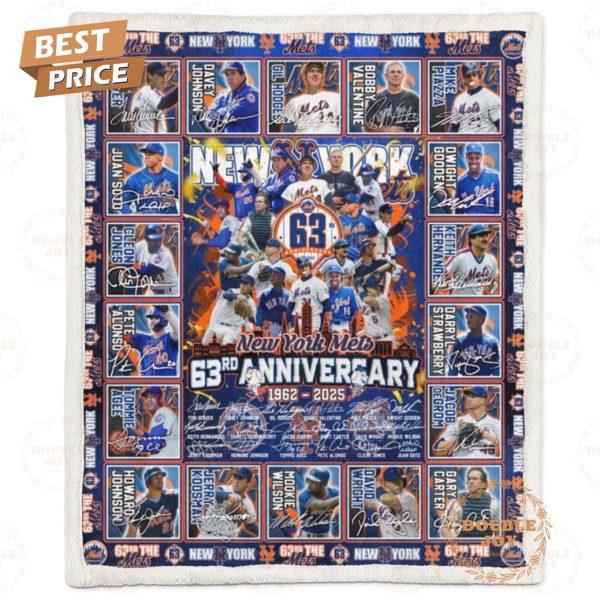 New York Mets MLB 63rd Anniversary 1962-2025 Limited Edition Fleece Blanket