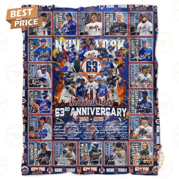 New York Mets MLB 63rd Anniversary 1962-2025 Limited Edition Fleece Blanket