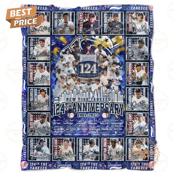 New York Yankees MLB 124th Anniversary 1901-2025 Limited Edition Fleece Blanket