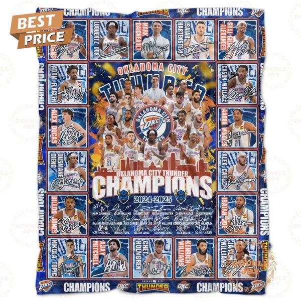 Oklahoma City Thunder NBA Champions 2024-2025 Limited Edition Fleece Blanket