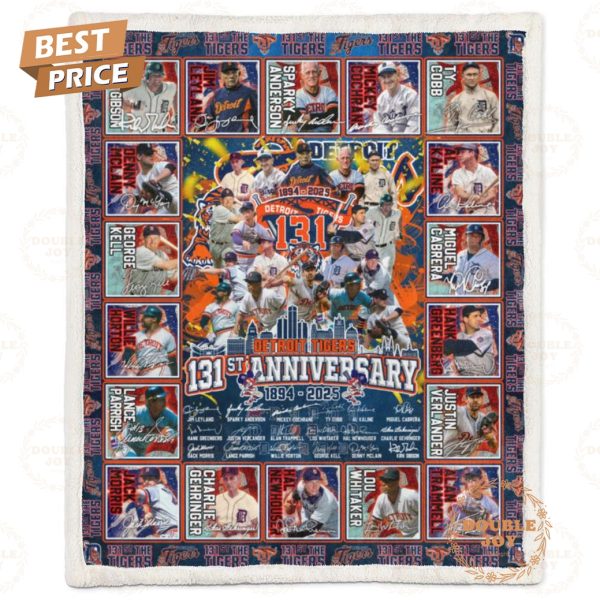 Detroit Tigers MLB 131st Anniversary 1894-2025 Fleece Blanket