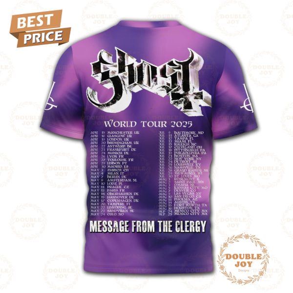 Ghost World Tour 2025 Message From The Clergy Limited Edition T-Shirt, Hoodie