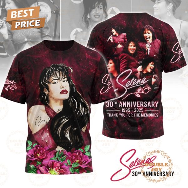 Selena 30th Anniversary 1995-2025 Thank You For The Memories T-Shirt, Hoodie