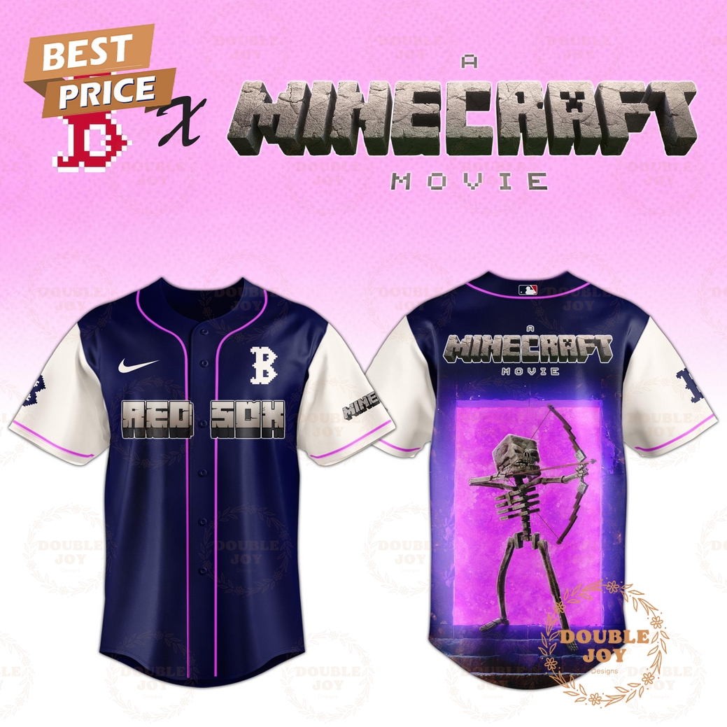Boston Red Sox Skeleton A Minecraft Movie 2025 Special Edition Baseball Jersey Boston Red Sox Skeleton A Minecraft Movie 2025 Special Edition Baseball Jersey