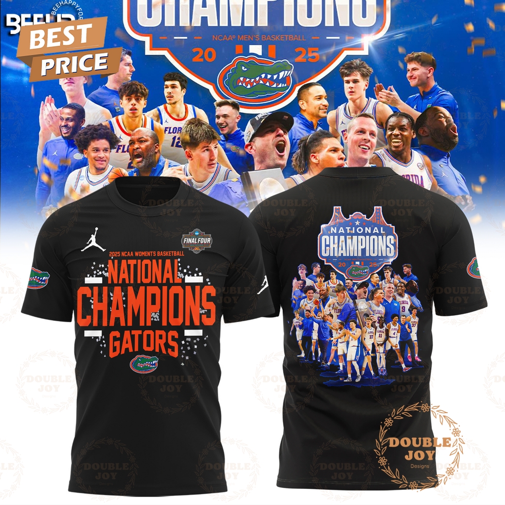 Florida Gators 2025 NCAA Men's Basketball National Champions T-Shirt, Hoodie - Black Florida Gators 2025 NCAA Men's Basketball National Champions T-Shirt, Hoodie - Black