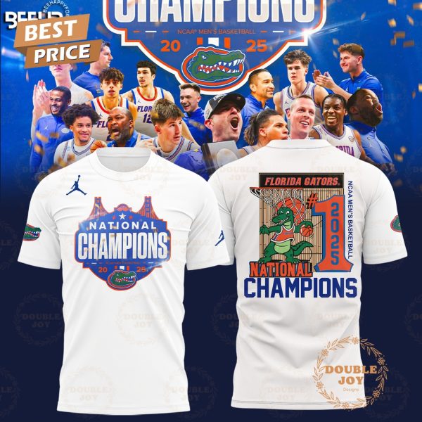 Florida Gators NCAA Men’s Basketball National Champions 2025 T-Shirt, Hoodie – White