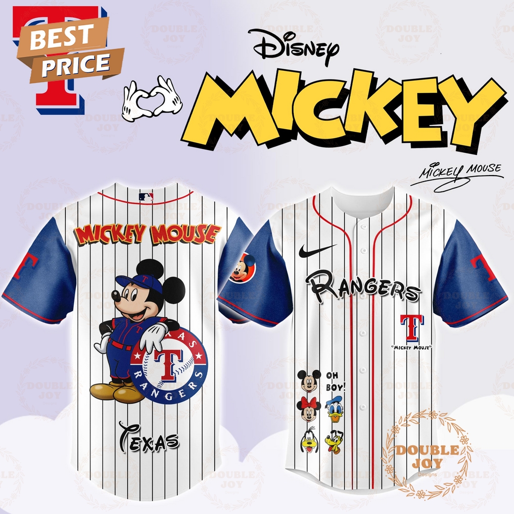 Texas Rangers Disney Mickey Mouse 2025 Limited Edition Baseball Jersey Texas Rangers Disney Mickey Mouse 2025 Limited Edition Baseball Jersey