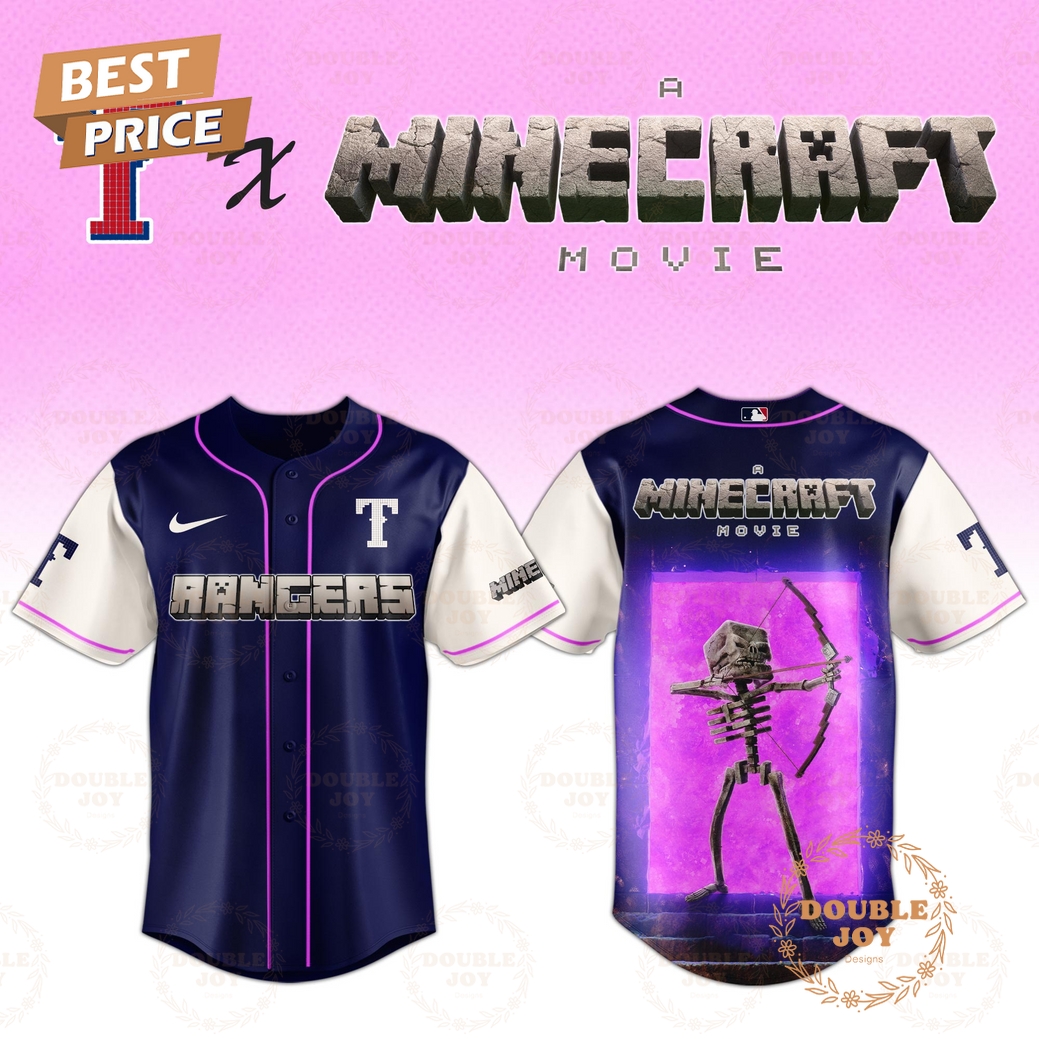 Texas Rangers Skeleton A Minecraft Movie 2025 Special Edition Baseball Jersey Texas Rangers Skeleton A Minecraft Movie 2025 Special Edition Baseball Jersey
