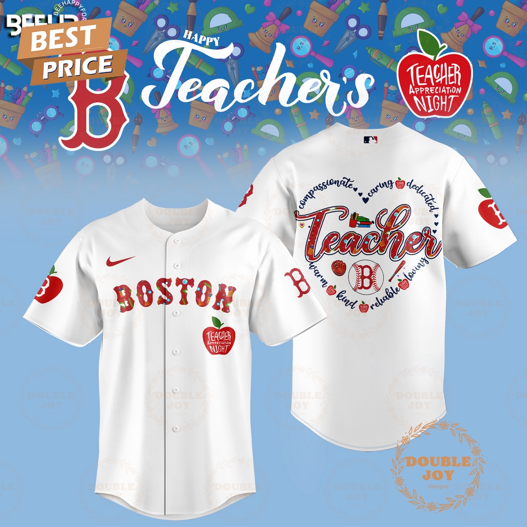 2025 Boston Red Sox Happy Teachers Appreciation Night Limited Edition Baseball Jersey - White 2025 Boston Red Sox Happy Teachers Appreciation Night Limited Edition Baseball Jersey - White