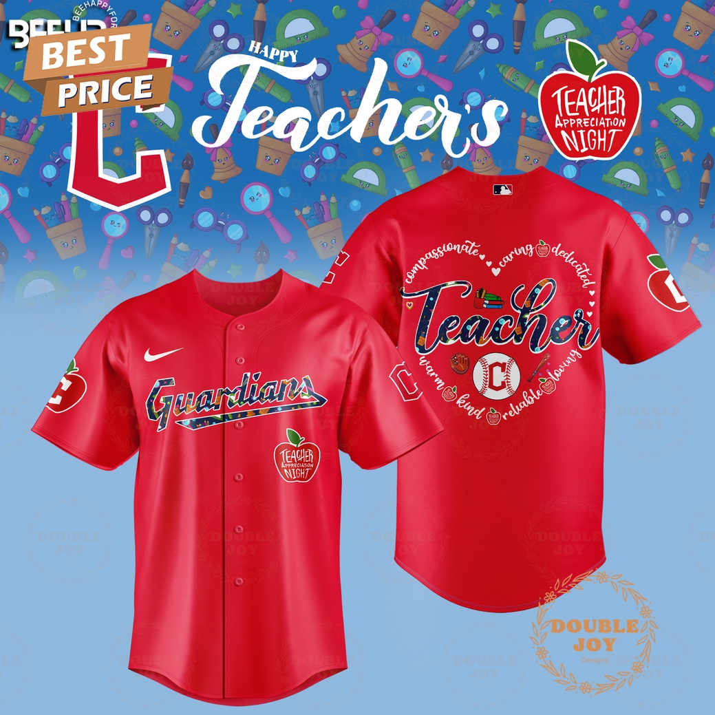 2025 Cleveland Guardians Happy Teachers Appreciation Night Limited Edition Baseball Jersey - Red 2025 Cleveland Guardians Happy Teachers Appreciation Night Limited Edition Baseball Jersey - Red