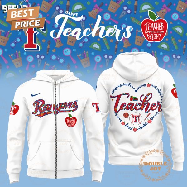 2025 Texas Rangers Happy Teachers Appreciation Night Limited Edition Hoodie – White