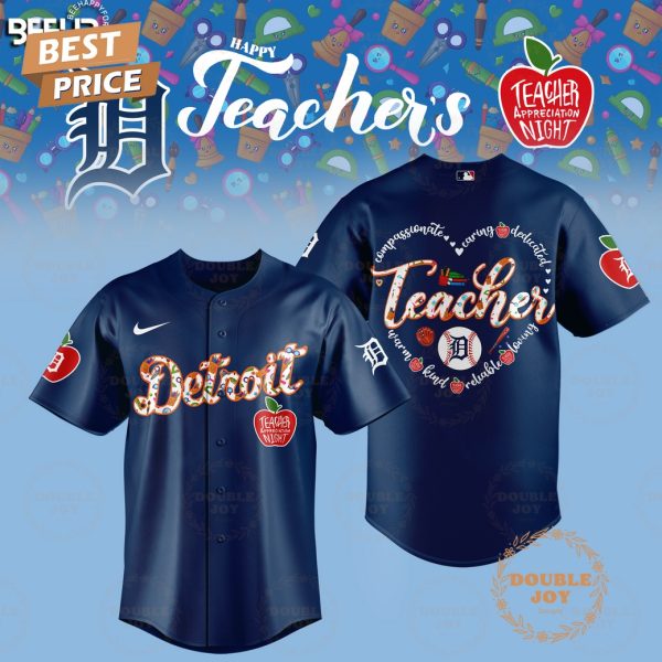2025 Detroit Tigers Happy Teachers Appreciation Night Limited Edition Baseball Jersey – Blue