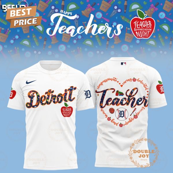2025 Detroit Tigers Happy Teachers Appreciation Night Limited Edition Hoodie – White