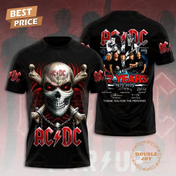 AC DC 52 Years 1973-2025 Thank You For The Memories New Limited Edition T-Shirt, Hoodie