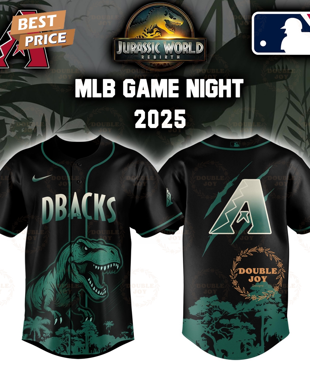 Arizona Diamondbacks Jurassic World Rebirth Game Night 2025 Special Edition Baseball Jersey Arizona Diamondbacks Jurassic World Rebirth Game Night 2025 Special Edition Baseball Jersey