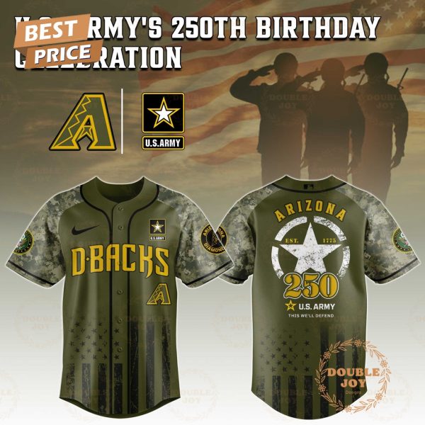 Arizona Diamondbacks U.S. Army’s 250th Limited Edition Baseball Jersey