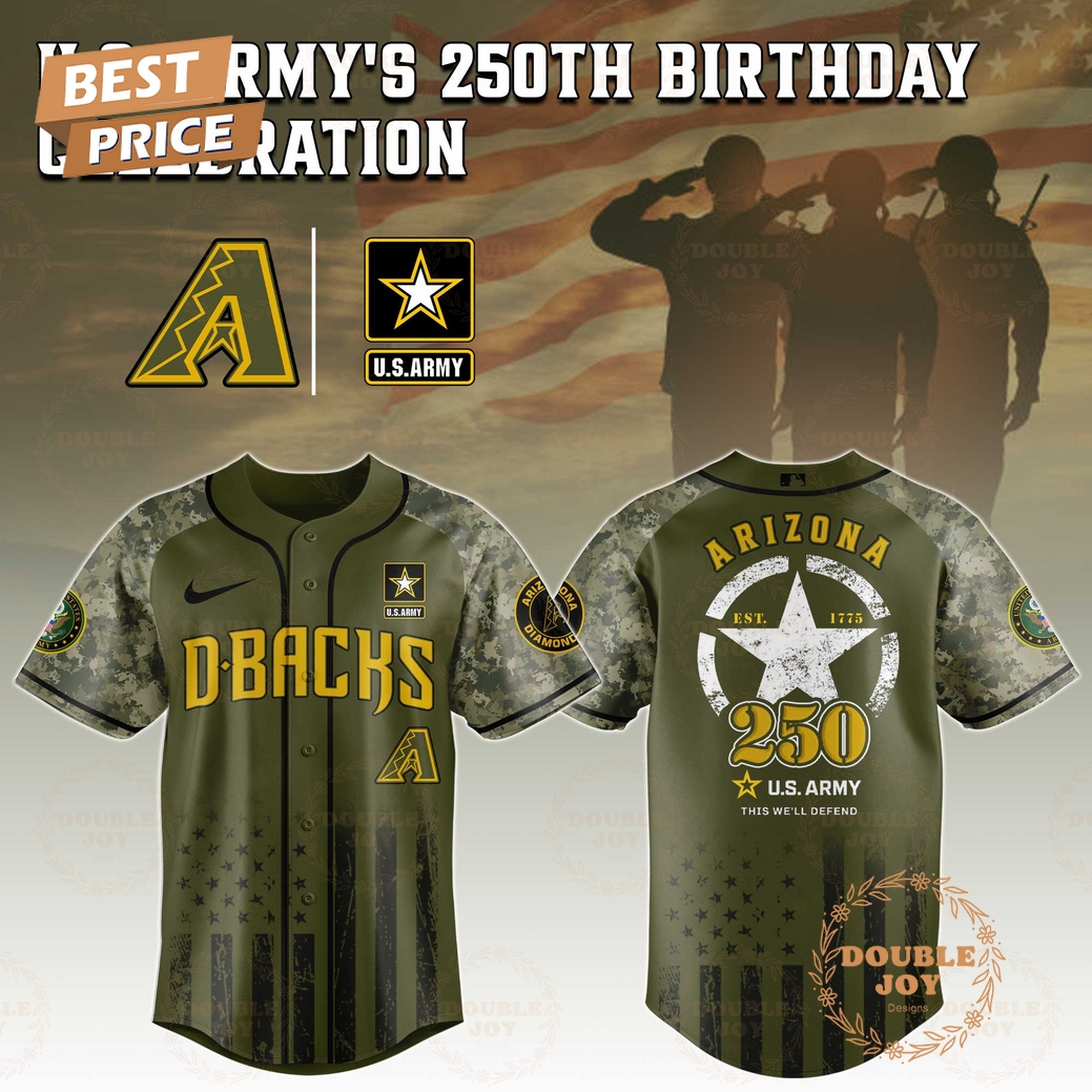 Arizona Diamondbacks U.S. Army's 250th Limited Edition Baseball Jersey Arizona Diamondbacks U.S. Army's 250th Limited Edition Baseball Jersey