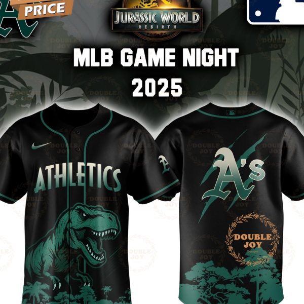 Athletics Jurassic World Rebirth Game Night 2025 Special Edition Baseball Jersey