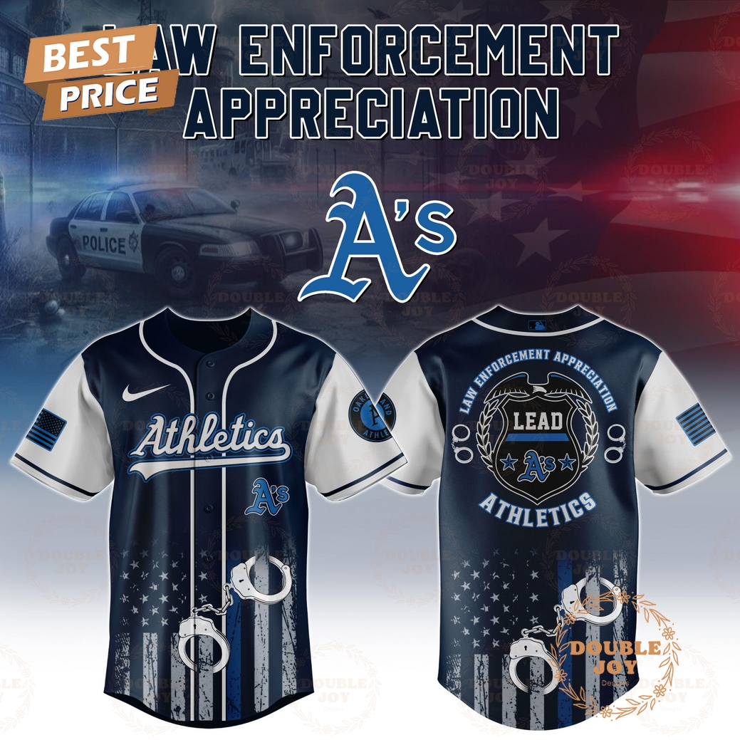 Athletics Law Enforcement Appreciation Day 2025 Special Edition Baseball Jersey Athletics Law Enforcement Appreciation Day 2025 Special Edition Baseball Jersey
