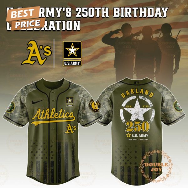Athletics U.S. Army’s 250th Limited Edition Baseball Jersey