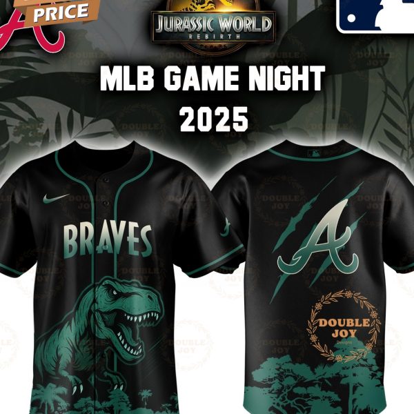 Atlanta Braves Jurassic World Rebirth Game Night 2025 Special Edition Baseball Jersey