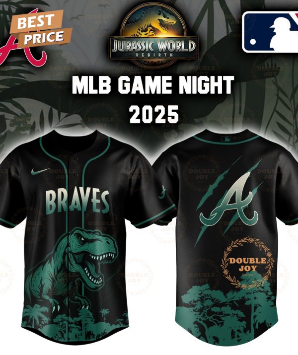 Atlanta Braves Jurassic World Rebirth Game Night 2025 Special Edition Baseball Jersey