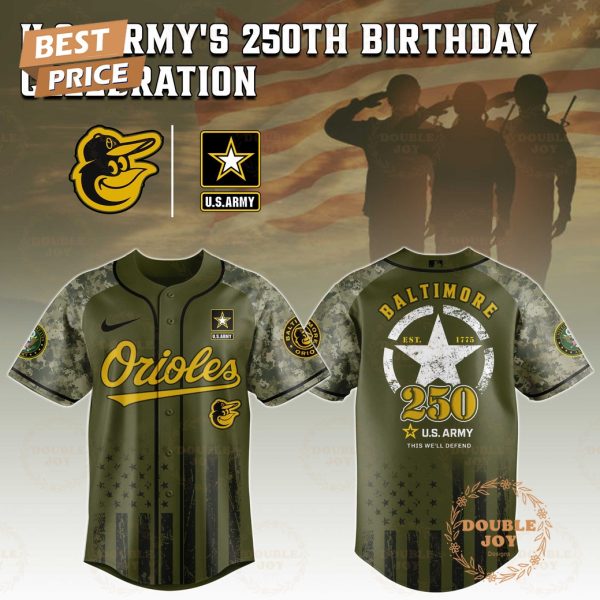 Baltimore Orioles U.S. Army’s 250th Limited Edition Baseball Jersey