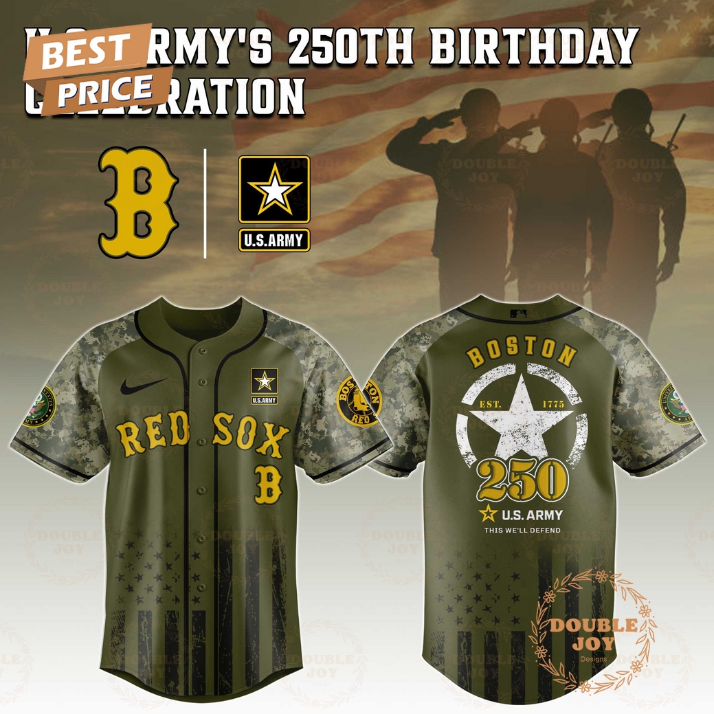 Boston Red Sox U.S. Army's 250th Limited Edition Baseball Jersey Boston Red Sox U.S. Army's 250th Limited Edition Baseball Jersey