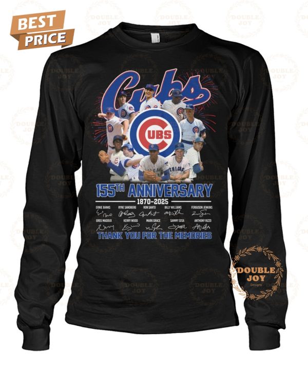 Chicago Cubs 155th Anniversary 1870-2025 Thank You For The Memories T-Shirt