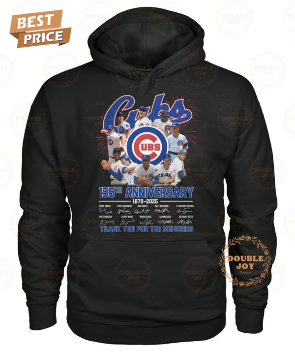 Chicago Cubs 155th Anniversary 1870-2025 Thank You For The Memories T-Shirt