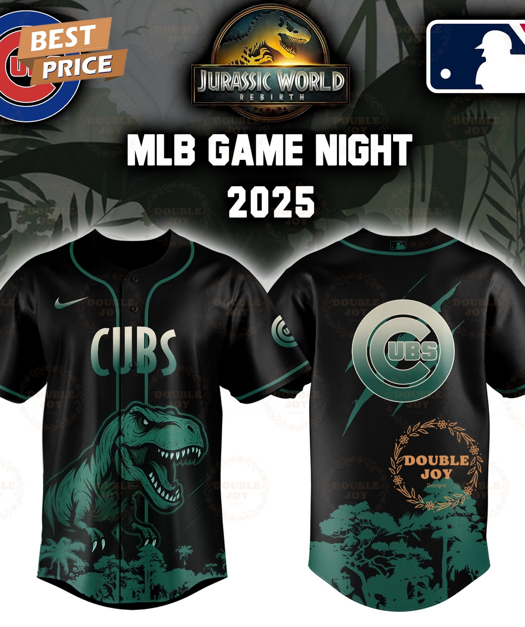 Chicago Cubs Jurassic World Rebirth Game Night 2025 Special Edition Baseball Jersey Chicago Cubs Jurassic World Rebirth Game Night 2025 Special Edition Baseball Jersey