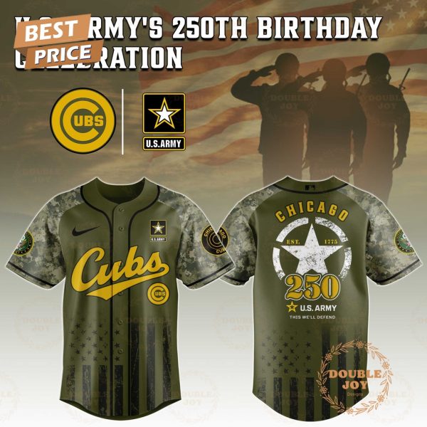 Chicago Cubs U.S. Army’s 250th Limited Edition Baseball Jersey