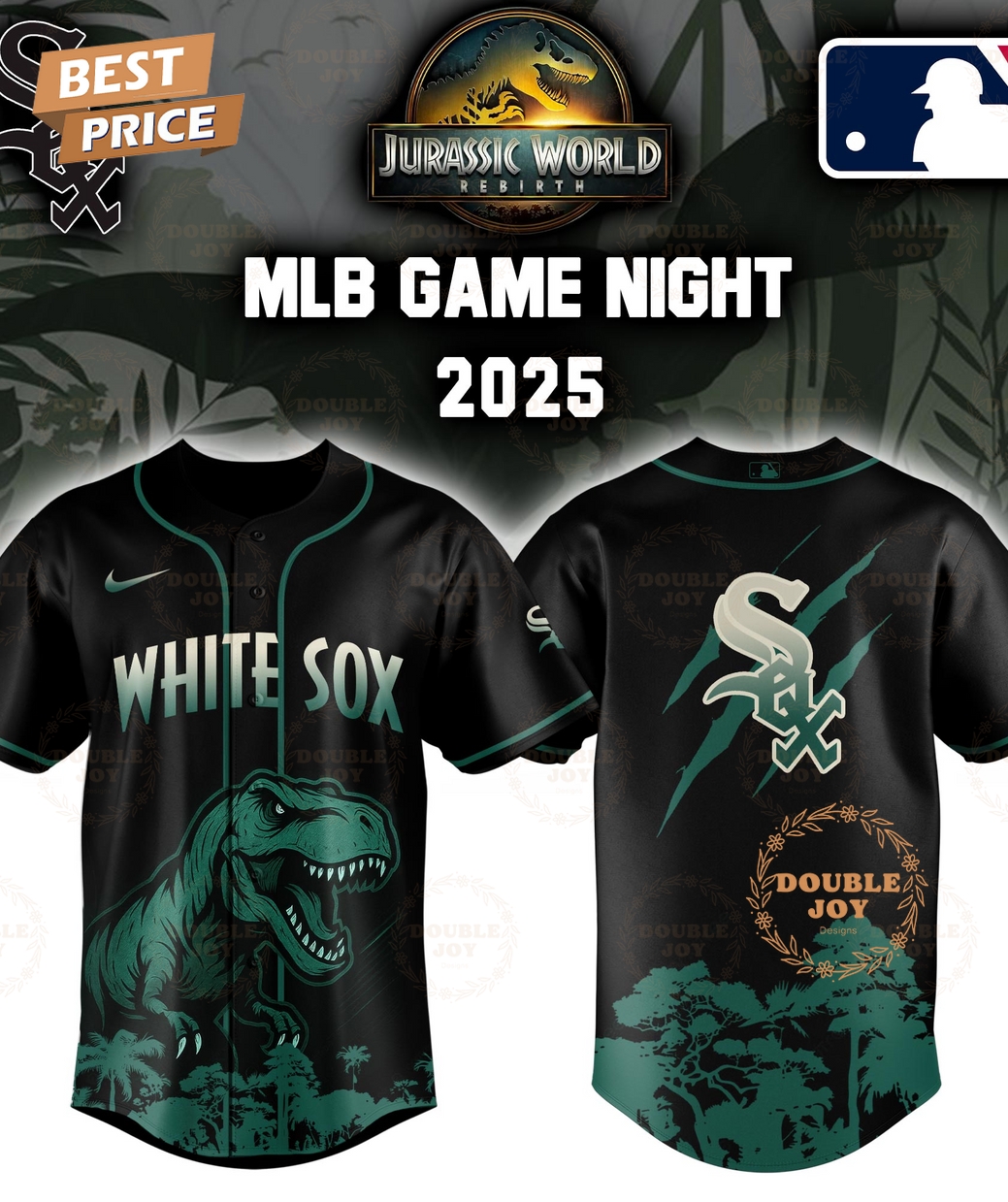 Chicago White Sox Jurassic World Rebirth Game Night 2025 Special Edition Baseball Jersey Chicago White Sox Jurassic World Rebirth Game Night 2025 Special Edition Baseball Jersey