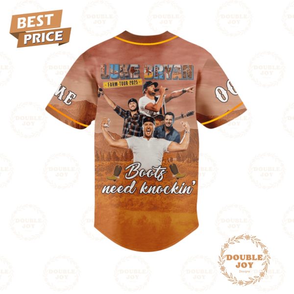 Luke Bryan Farm Tour 2025 Boots Need Knockin’ Custom Name Limited Edition Baseball Jersey