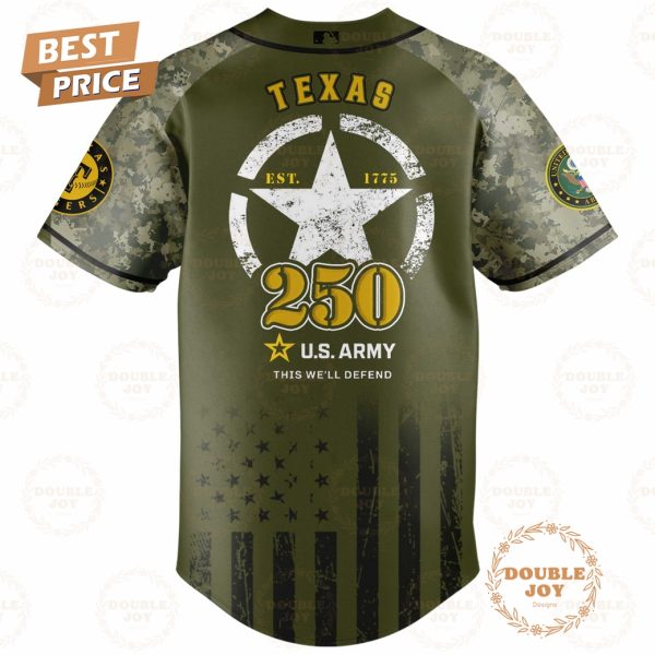 Texas Rangers U.S. Army’s 250th Limited Edition Baseball Jersey