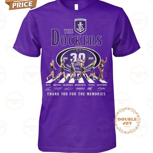 Fremantle Dockers 30th 1995-2025 Thank You For The Memories T-Shirt